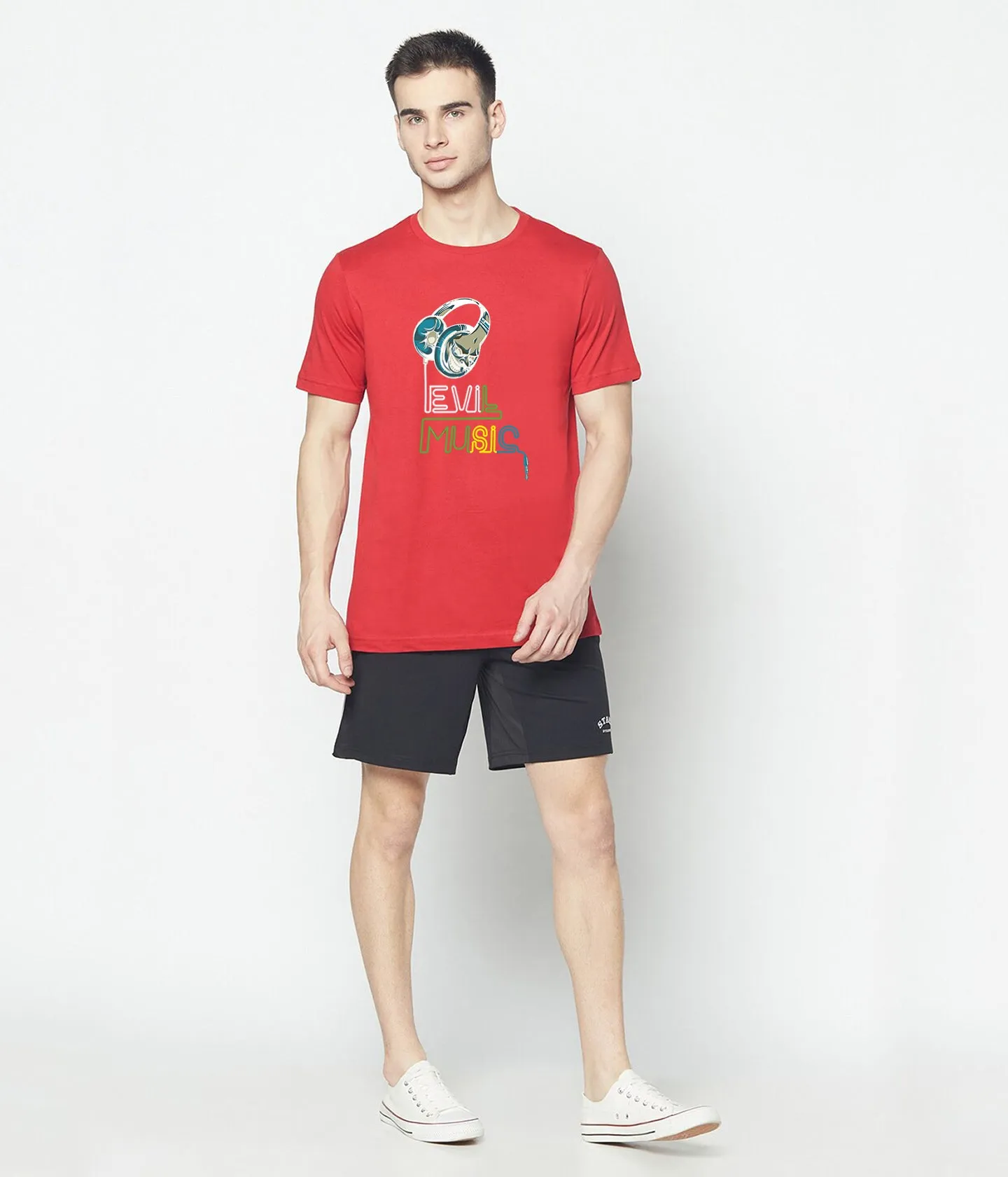 Semantic Graphic Cotton T-shirt - Evil Music