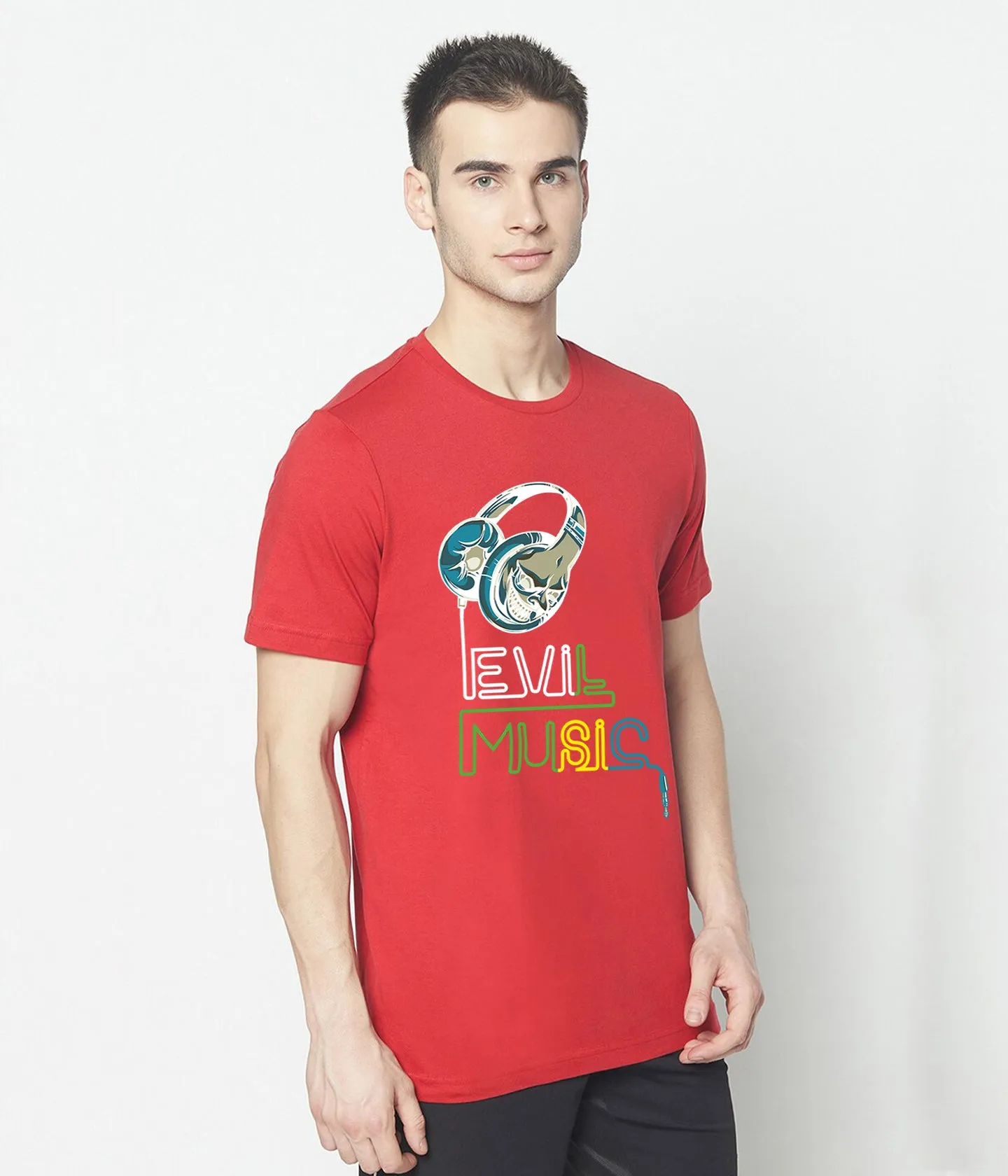 Semantic Graphic Cotton T-shirt - Evil Music