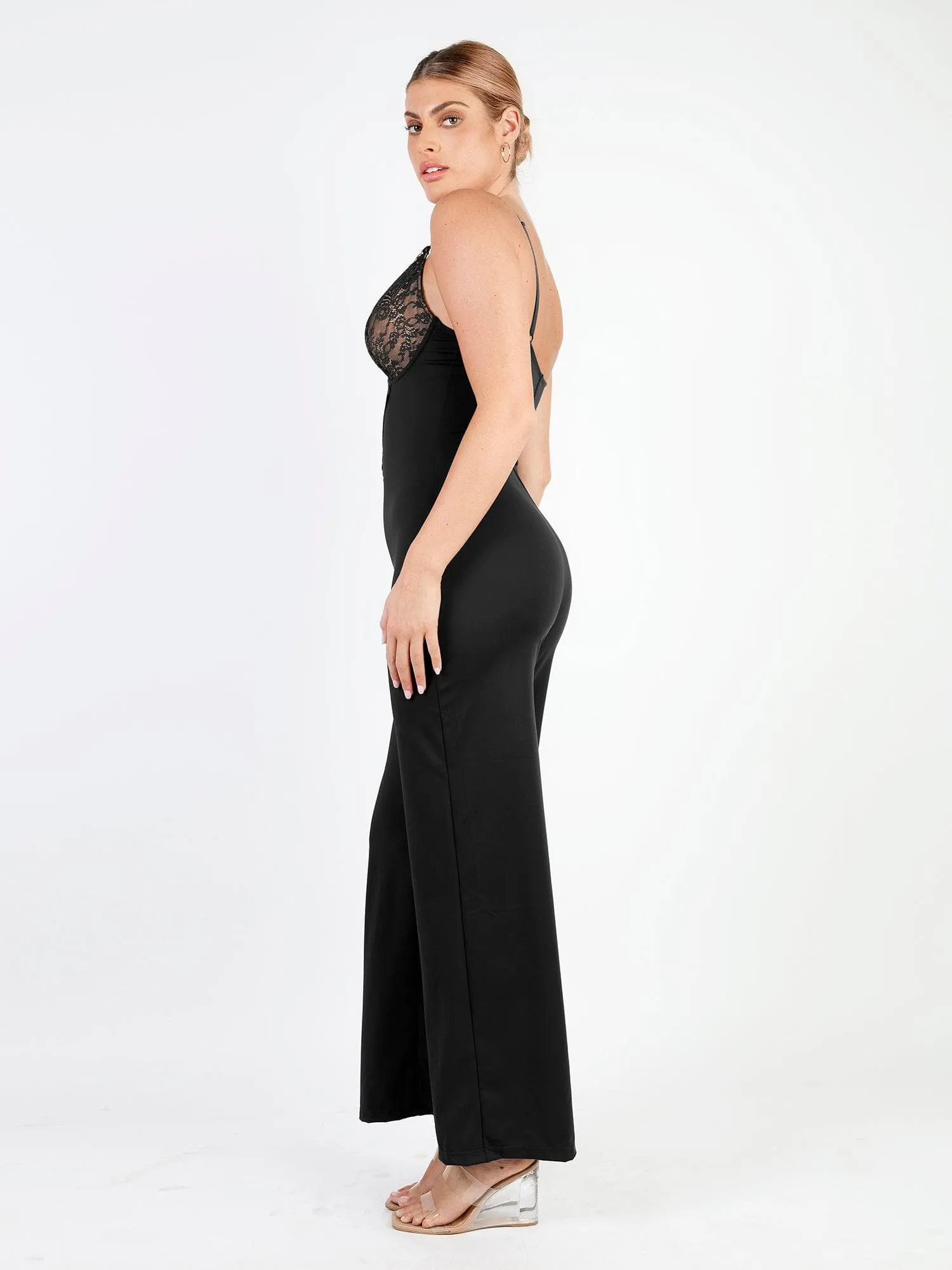 Shapewear Lace Deep V-Neck Sculpting Jumpsuit