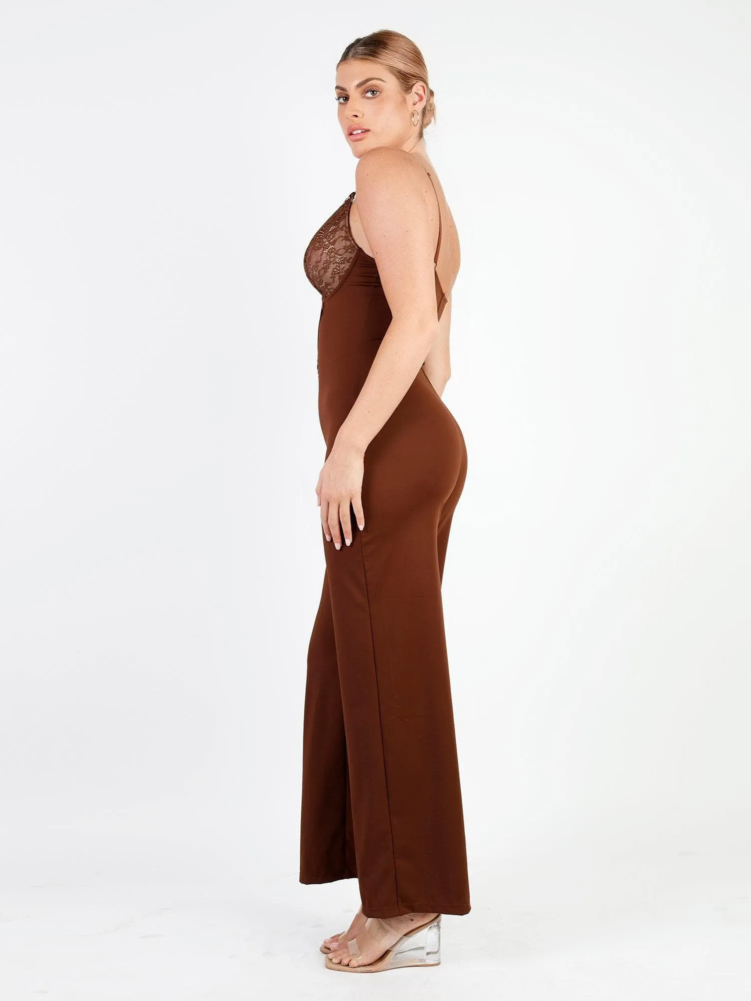 Shapewear Lace Deep V-Neck Sculpting Jumpsuit
