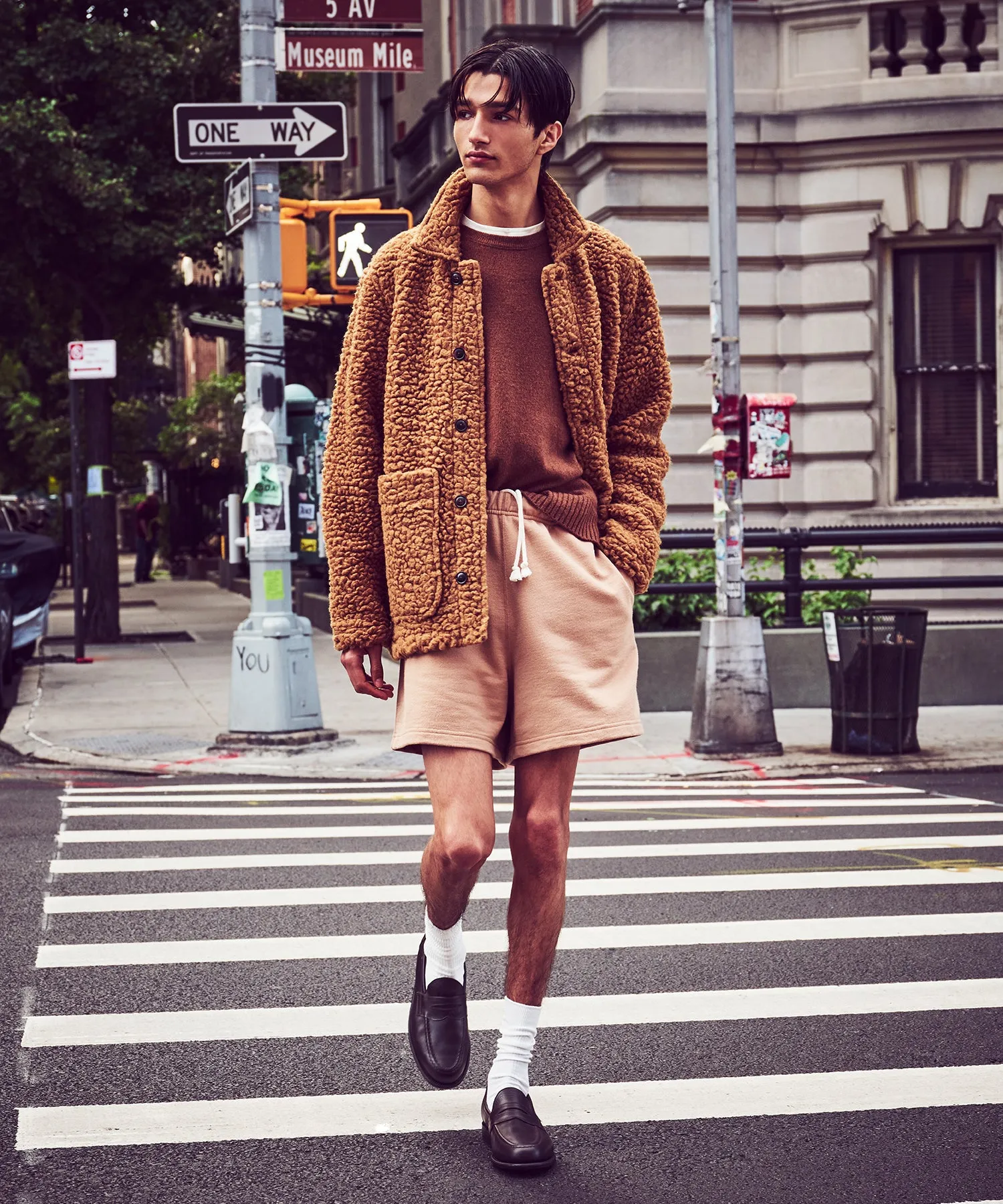 Sherpa Chore Coat in Leather Brown