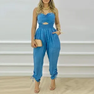 Sierra Strapless Denim Jumpsuit