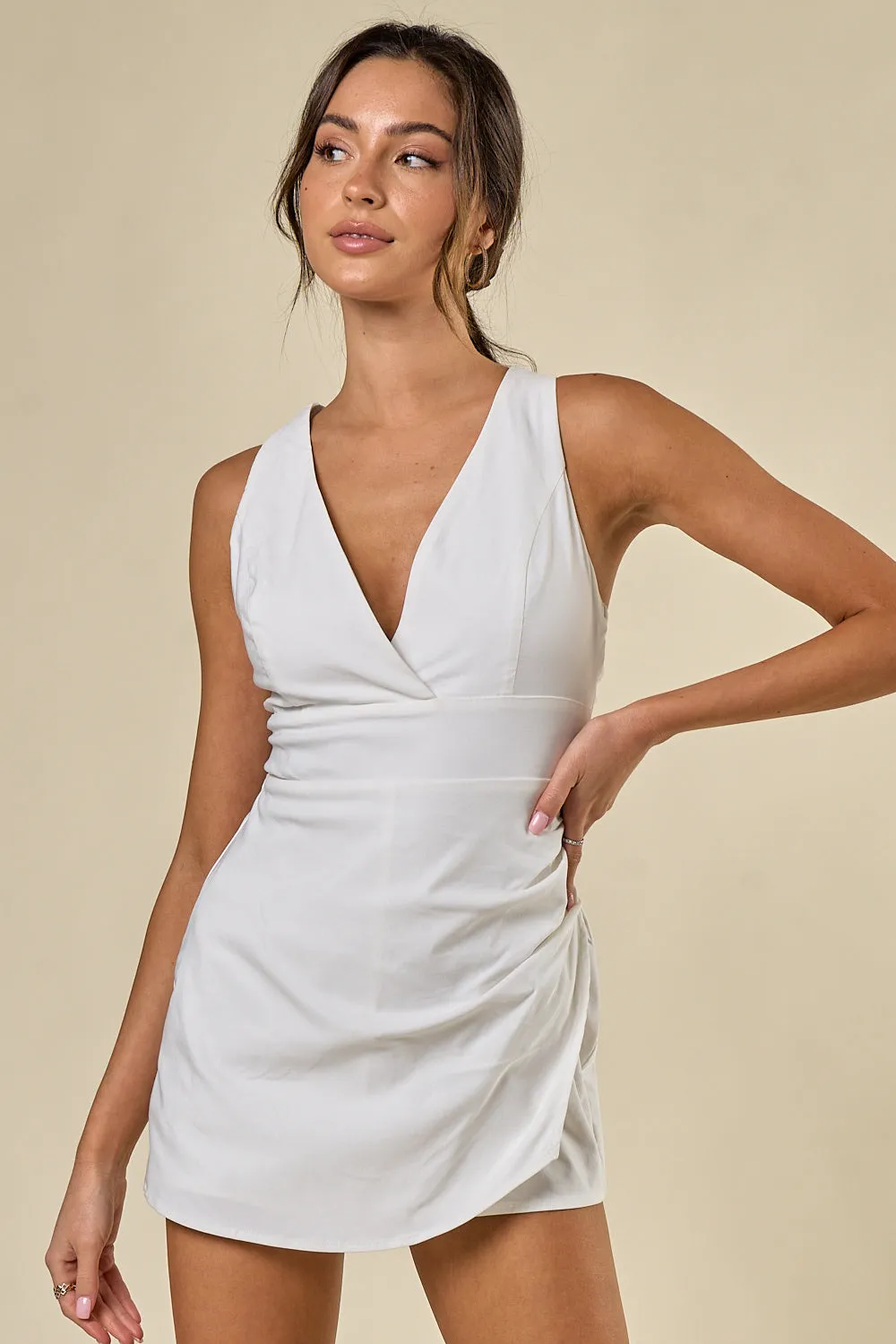 Sleeveless Cross Back Romper
