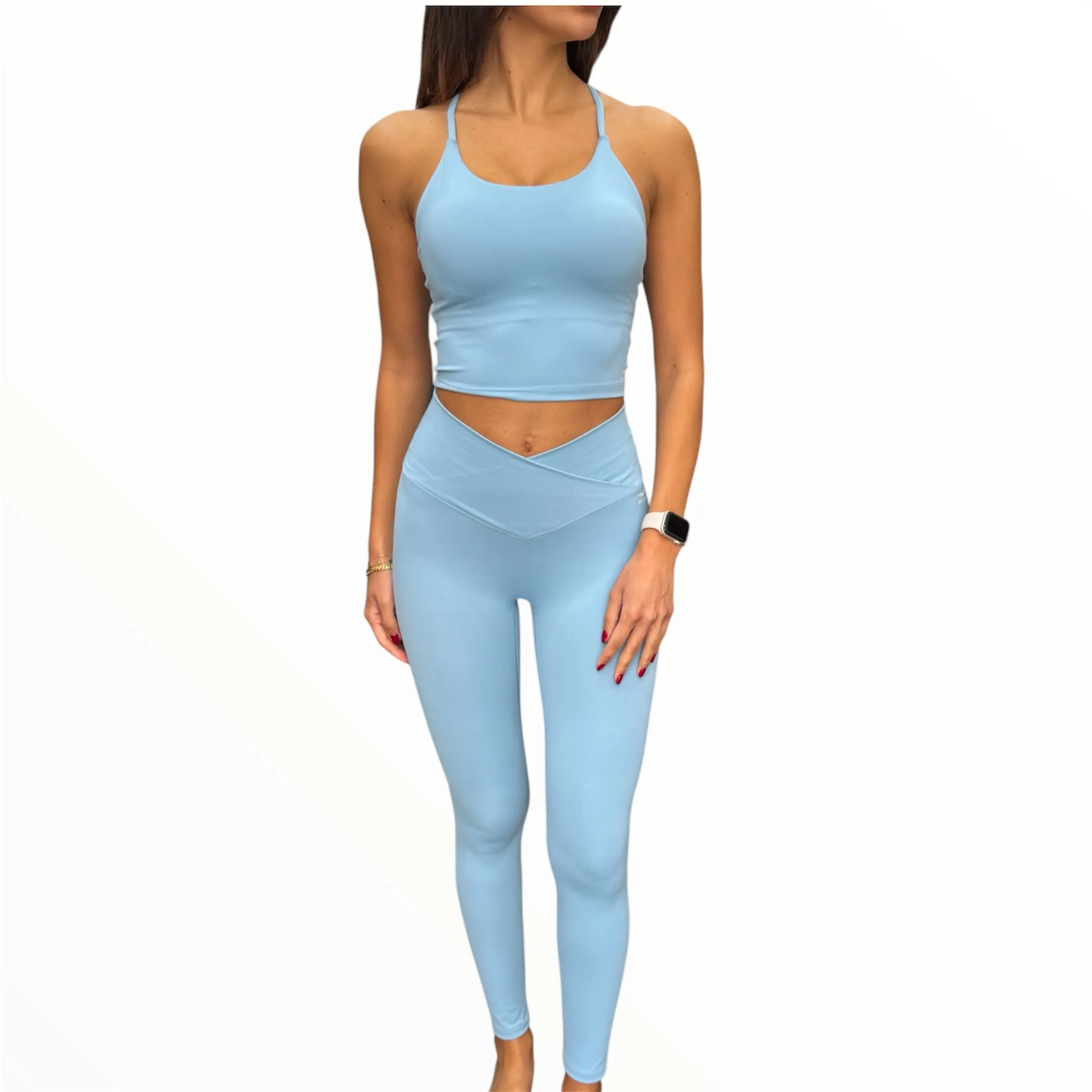 Slightly Thicker V-Leggings - Sky Blue