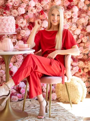 So Glam Belted Jumpsuit