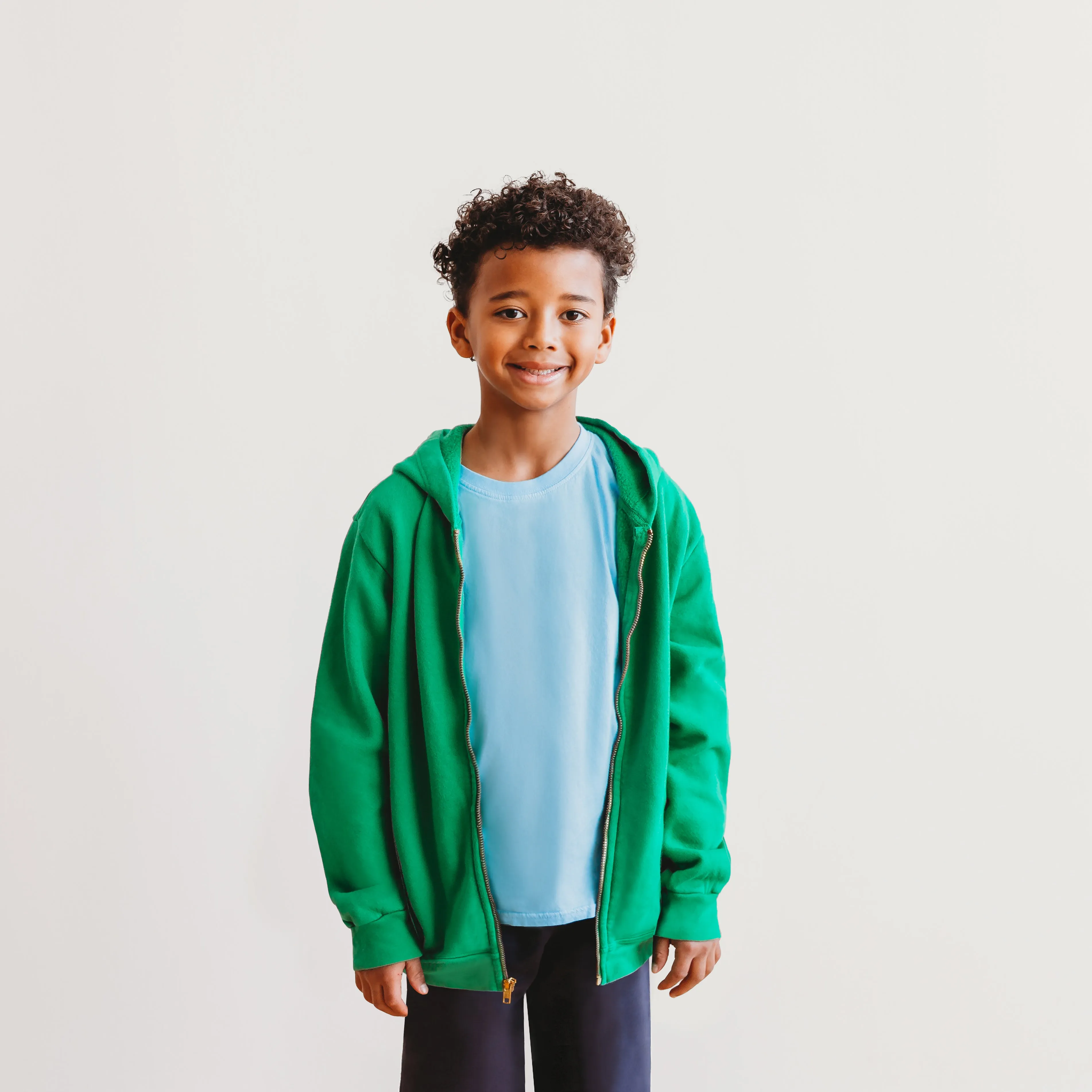 Soft & Cozy 100% Cotton Fleece Zip Hoodie with Inner Pockets | Purple