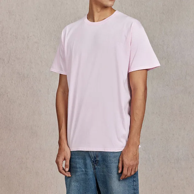 Solid Short Sleeve Cotton T shirt For Men Women
