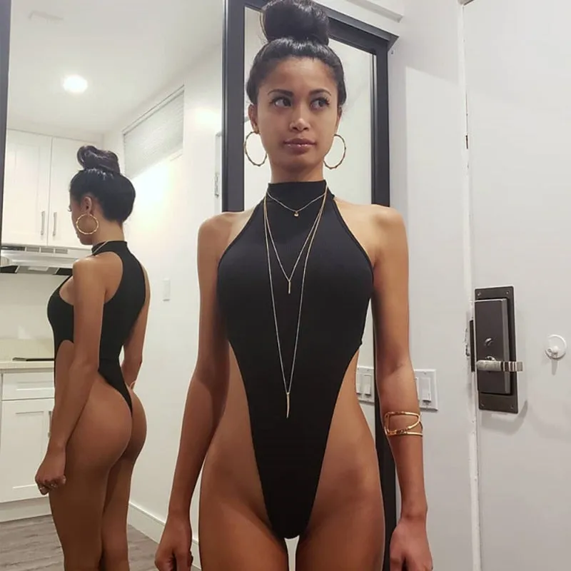 Stretch Leotard Sleeveless Shirt Jumpsuit Bodysuit