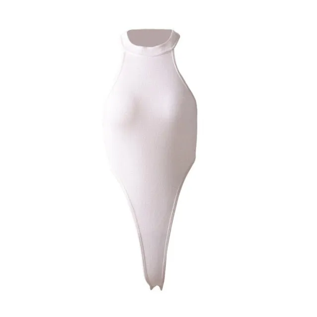 Stretch Leotard Sleeveless Shirt Jumpsuit Bodysuit