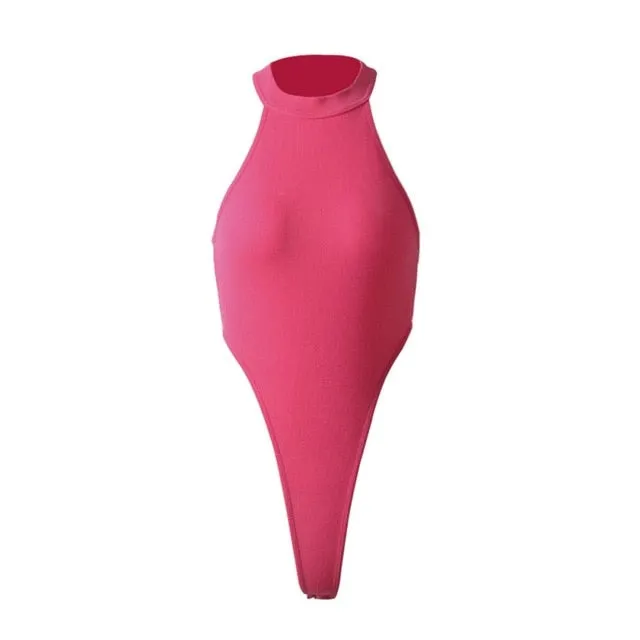 Stretch Leotard Sleeveless Shirt Jumpsuit Bodysuit