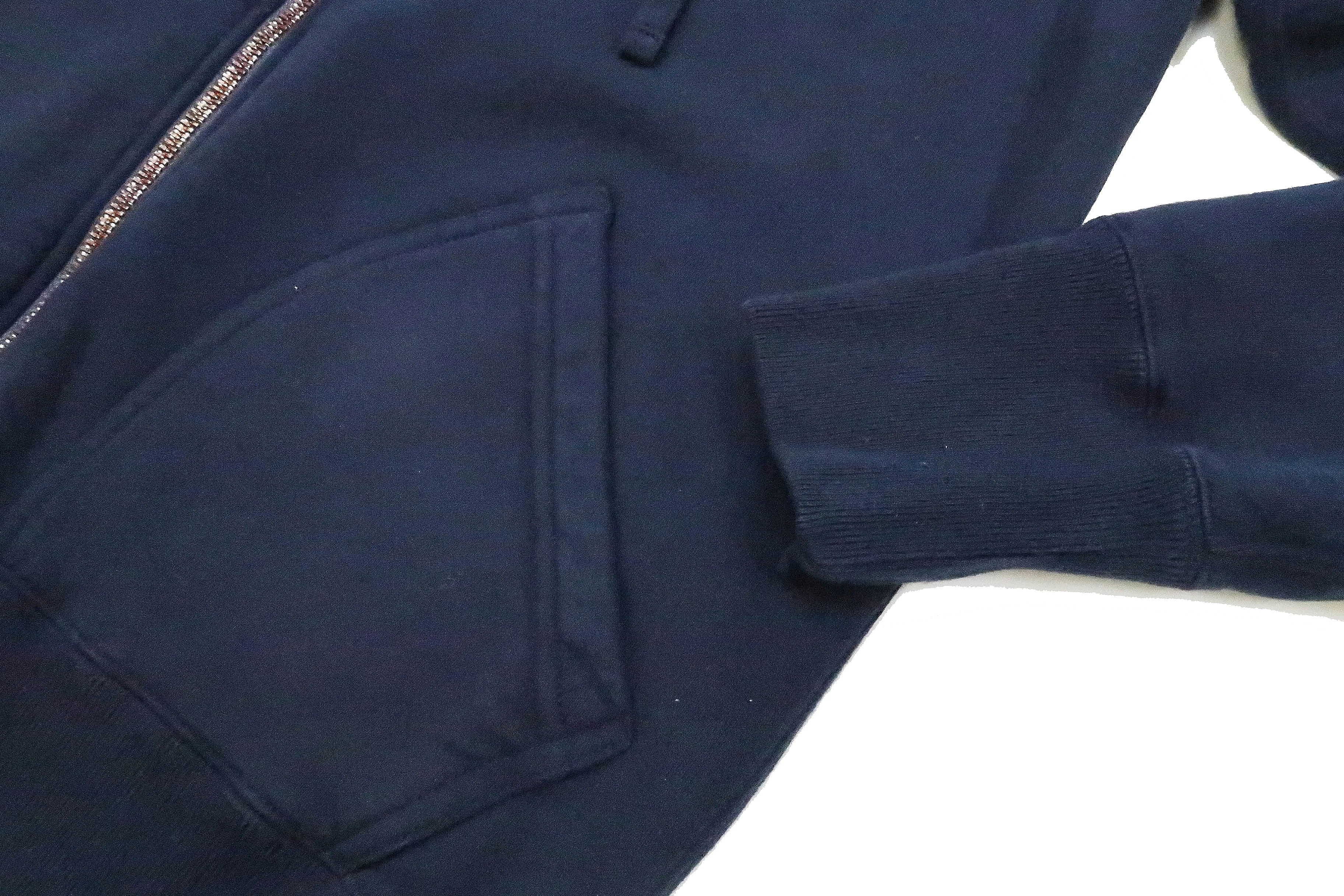 Studio D'artisan Plain Hoodie Men's Solid Zip-Up Hooded Sweatshirt 8087M Navy-Blue