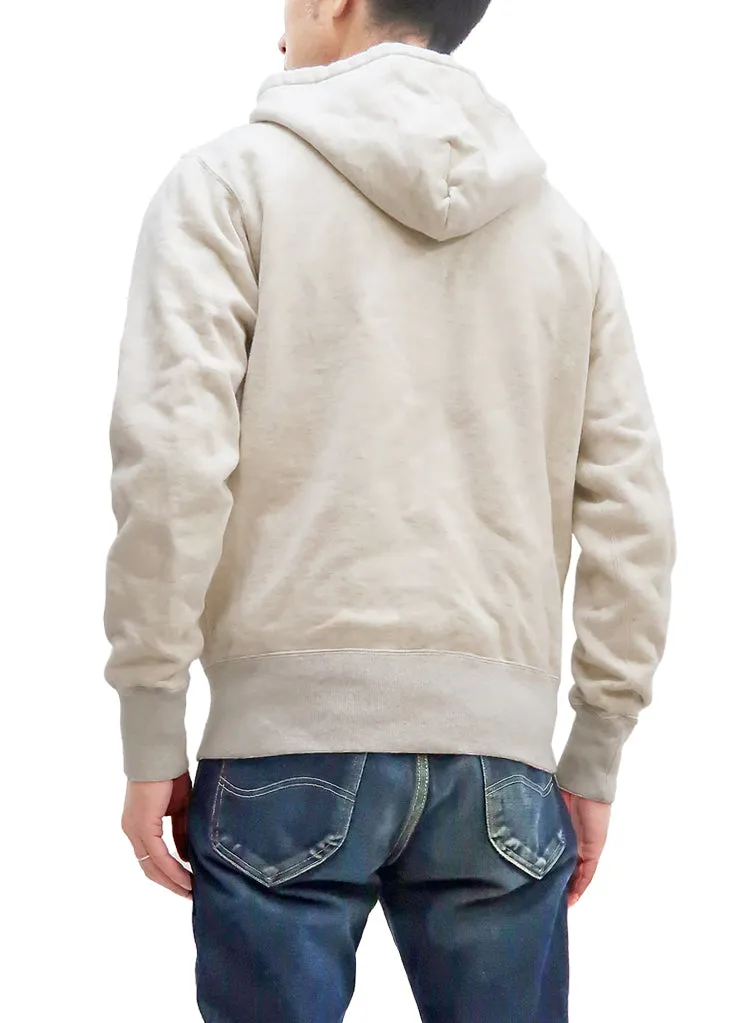 Studio D'artisan Plain Hoodie Men's Solid Zip-Up Hooded Sweatshirt 8087M Oatmeal