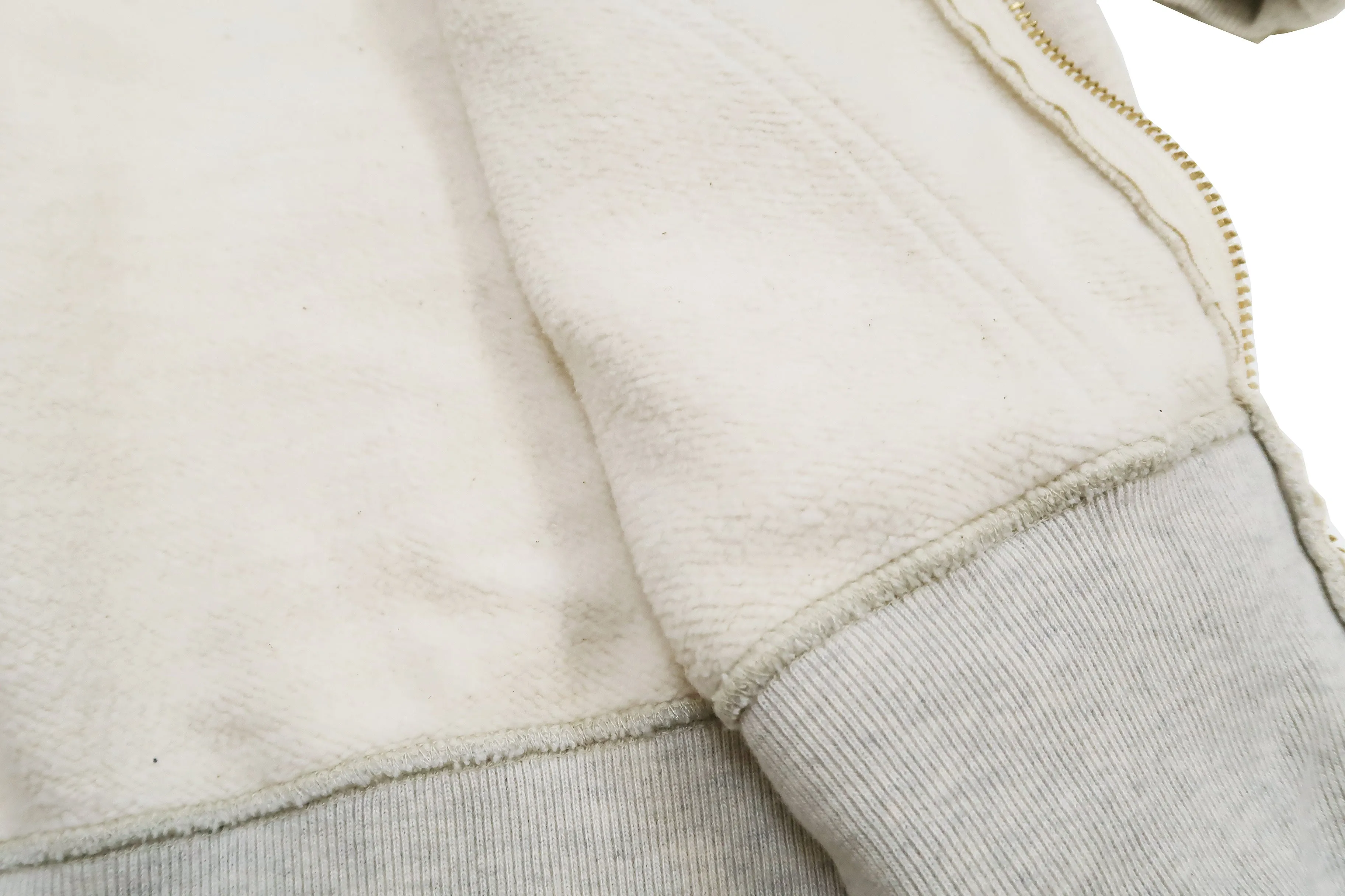 Studio D'artisan Plain Hoodie Men's Solid Zip-Up Hooded Sweatshirt 8087M Oatmeal