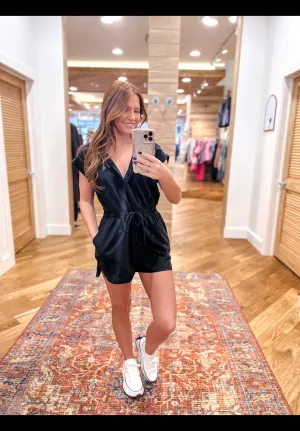 Sunny Days Black Romper