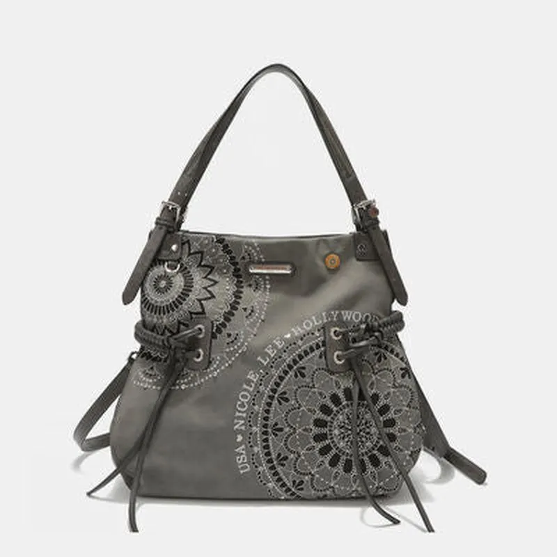 TasselGlam™ Braided Rhinestone Hobo – Nicole Lee USA Embroidered Luxe Bag