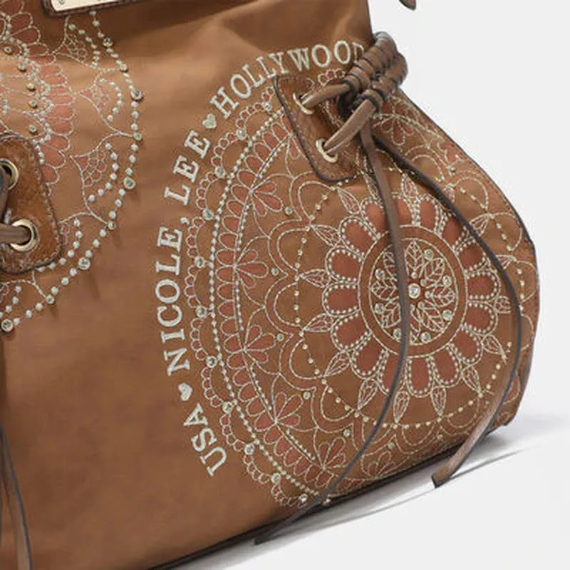 TasselGlam™ Braided Rhinestone Hobo – Nicole Lee USA Embroidered Luxe Bag