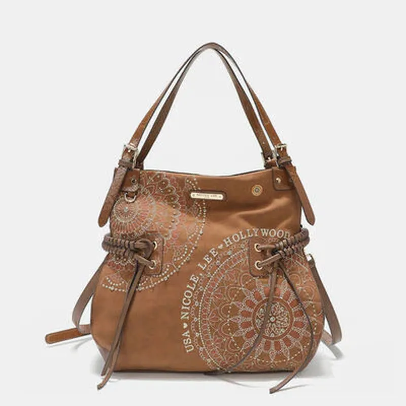 TasselGlam™ Braided Rhinestone Hobo – Nicole Lee USA Embroidered Luxe Bag