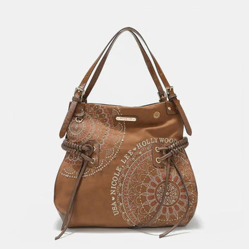 TasselGlam™ Braided Rhinestone Hobo – Nicole Lee USA Embroidered Luxe Bag