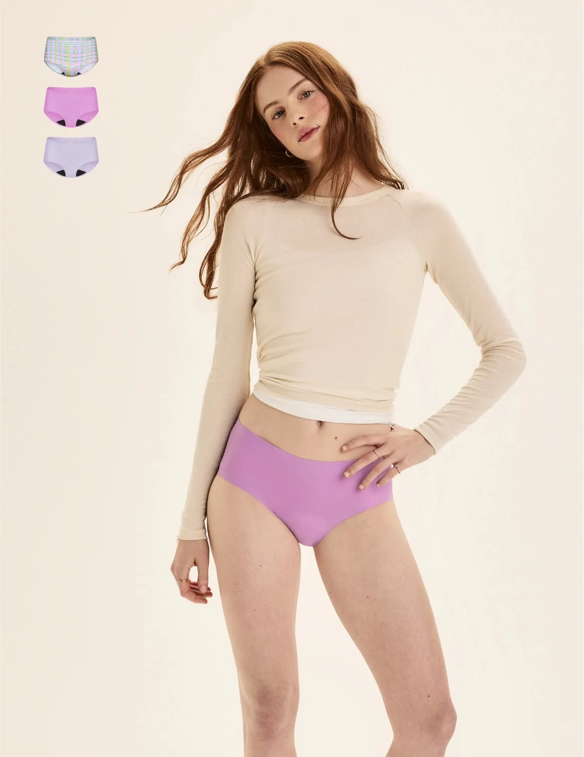 Teen Light Leakproof No-Show Boyshort 3-Pack