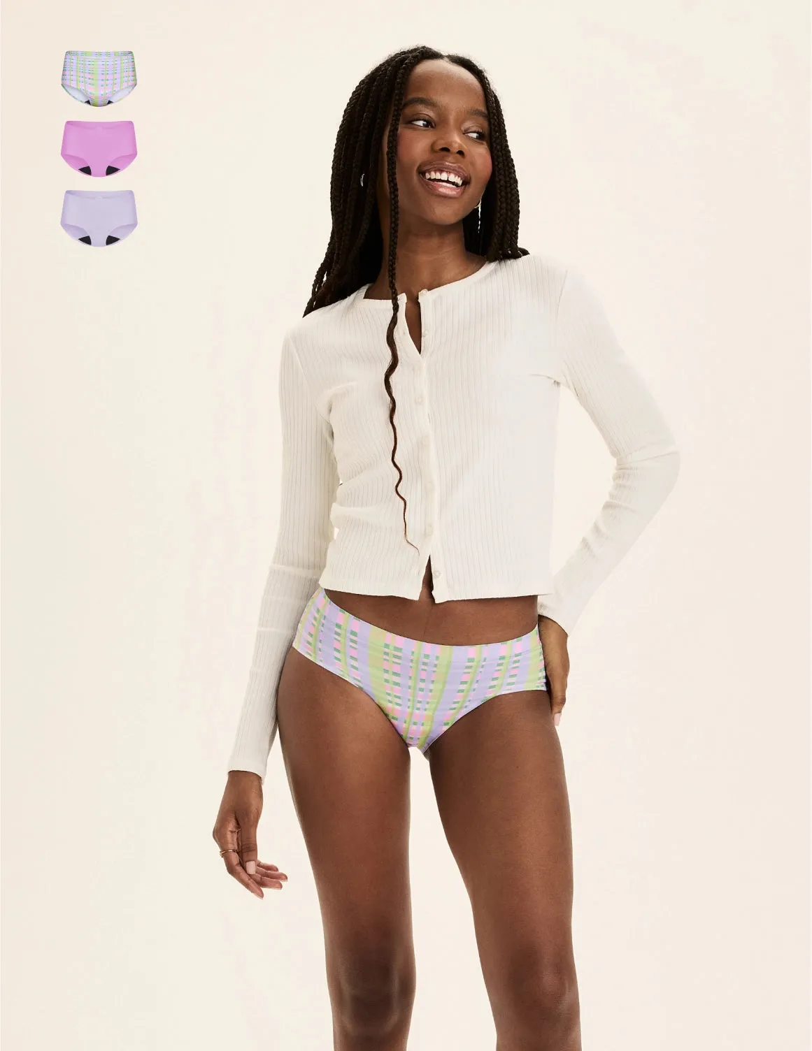 Teen Light Leakproof No-Show Boyshort 3-Pack