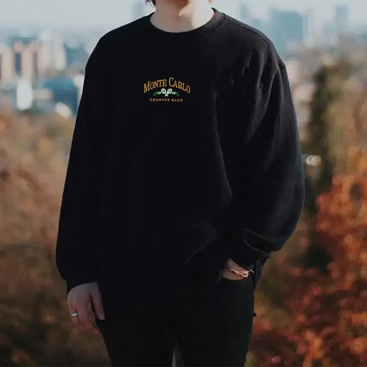 Tennis Embroidery Vintage Sweatshirt with Y2K Aesthetic