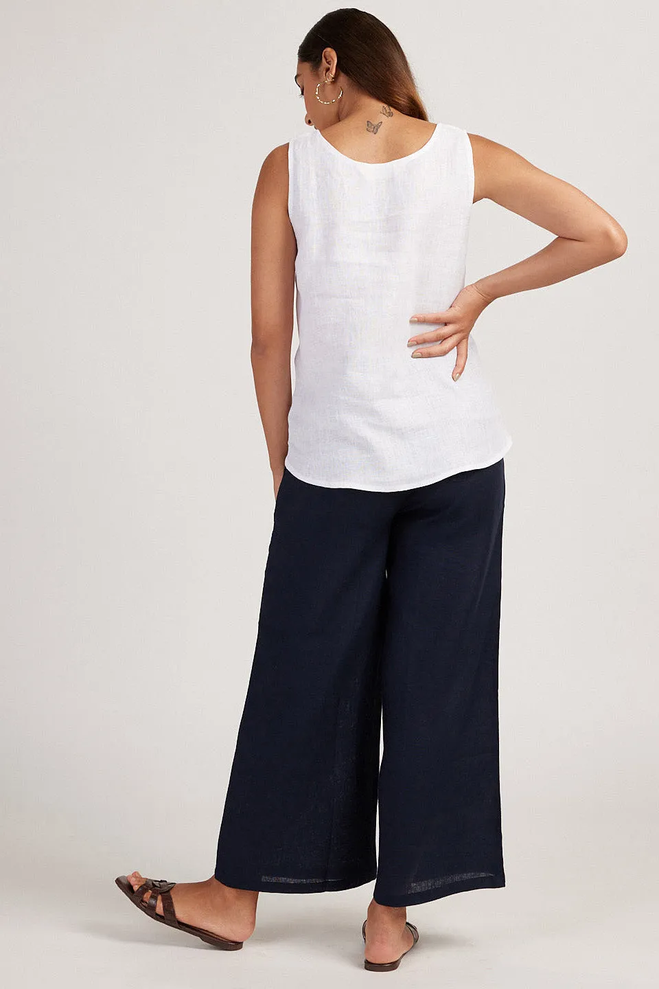 The Linen Round Neck Tank