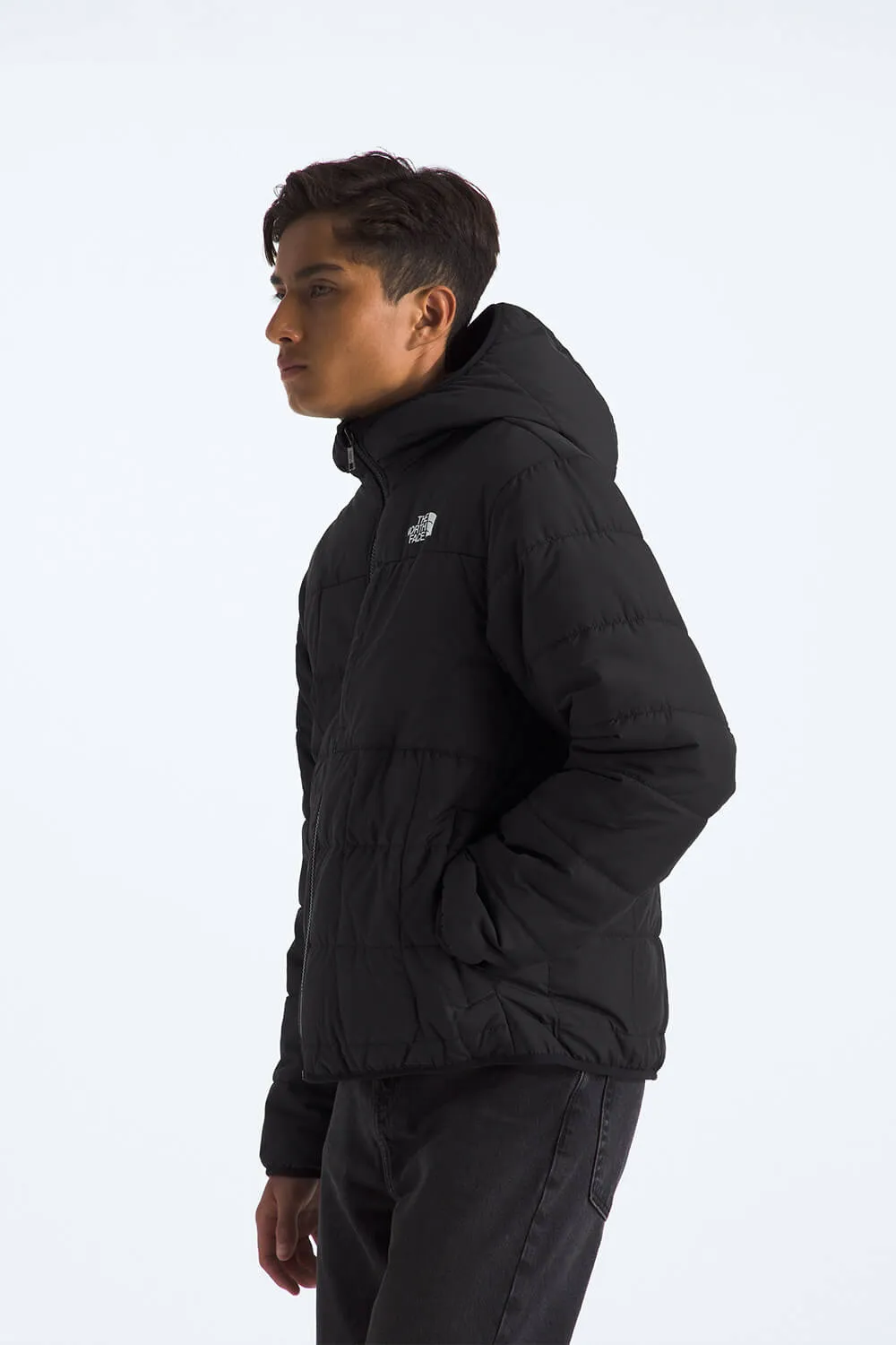 The North Face Reversible Shasta Full-Zip Hooded Jacket for Boys in Black | NF0A88TP-JK3