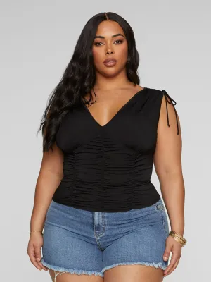 Tiana Ruched Sleeveless Top