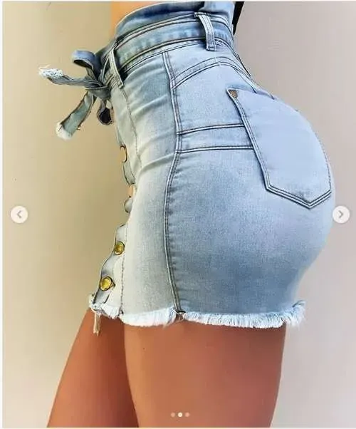 Tie The Knot Buttoned Denim Mini Skirt
