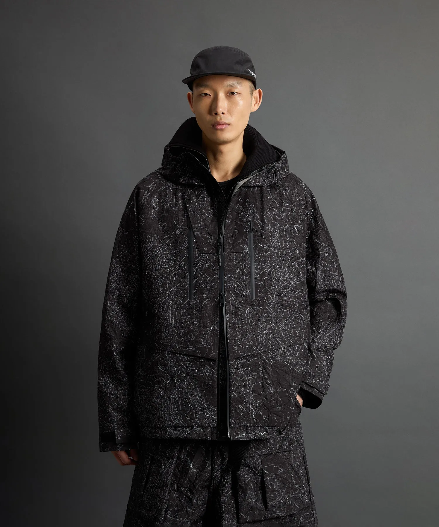 Todd Snyder x Woolrich 3-Layer Map Jacket in Black
