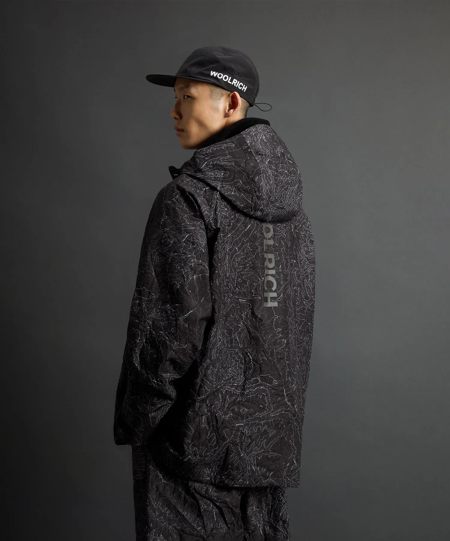 Todd Snyder x Woolrich 3-Layer Map Jacket in Black