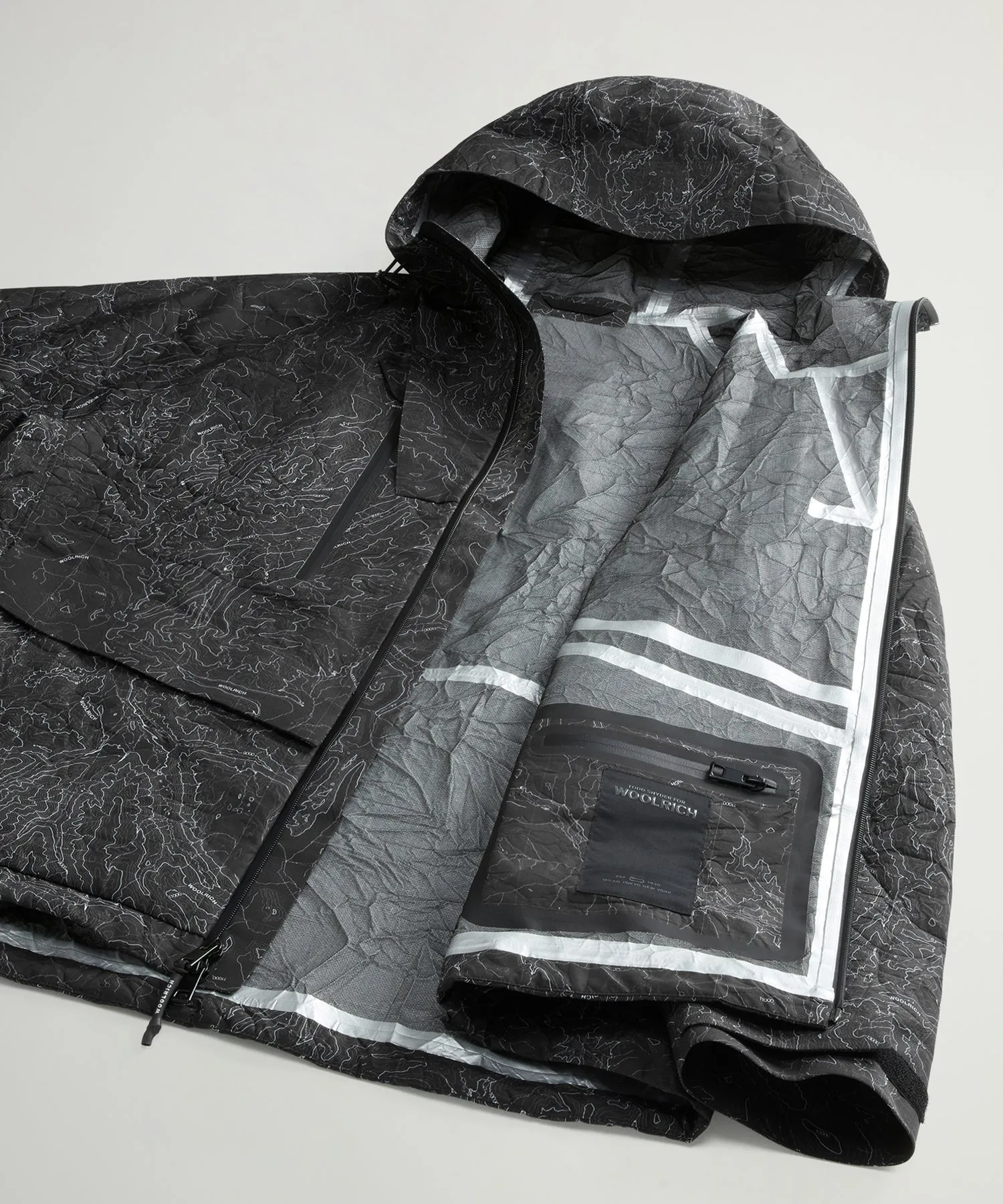 Todd Snyder x Woolrich 3-Layer Map Jacket in Black