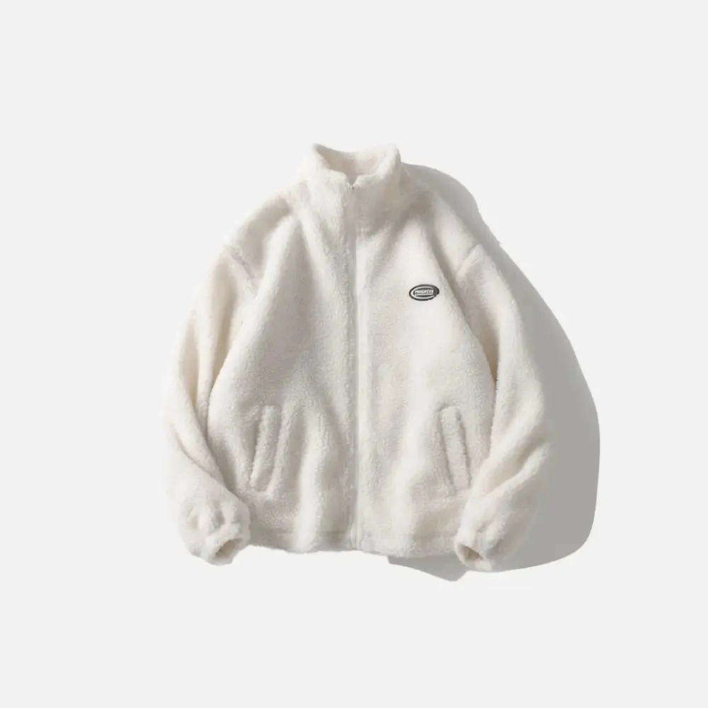Trendy Y2K Jacket with Letter Pattern and Turndown Collar