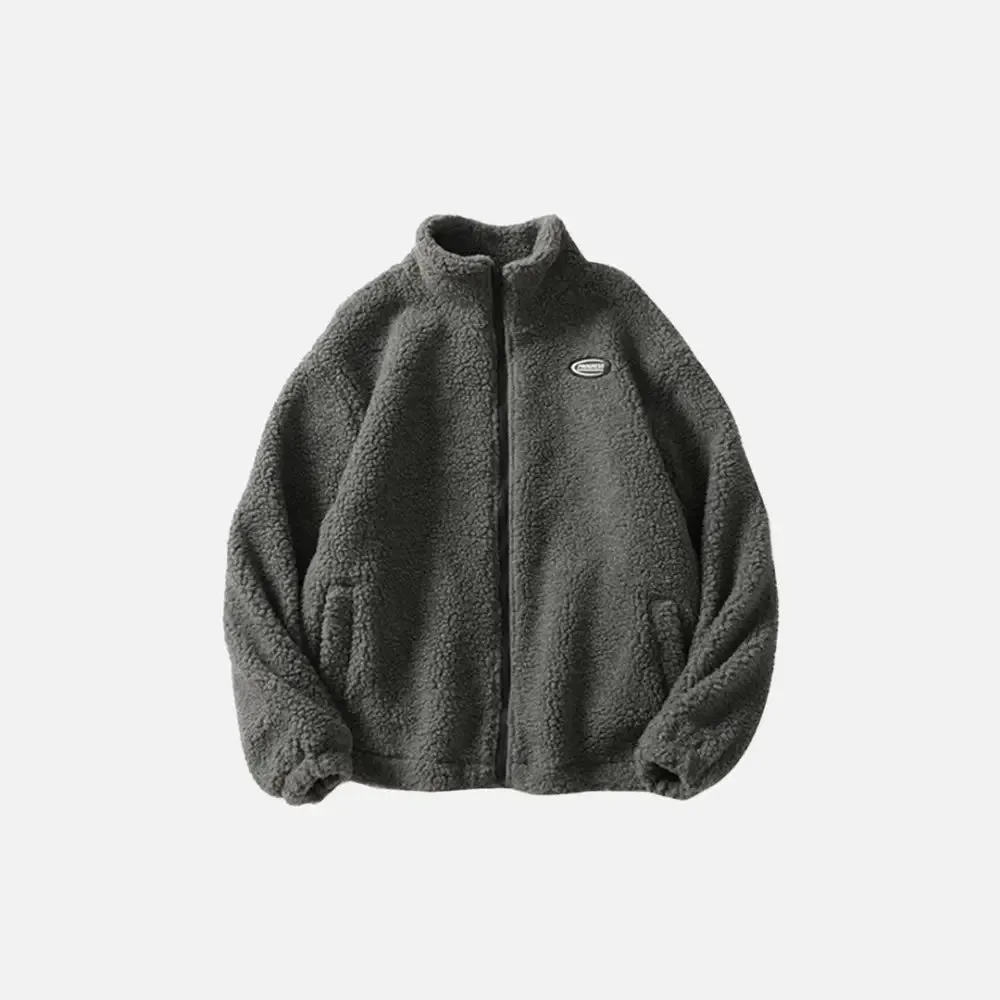 Trendy Y2K Jacket with Letter Pattern and Turndown Collar
