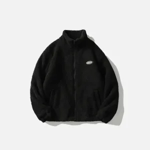 Trendy Y2K Jacket with Letter Pattern and Turndown Collar