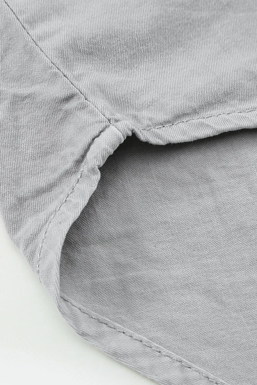 Turn-down Collar Short Sleeve Denim Shirt