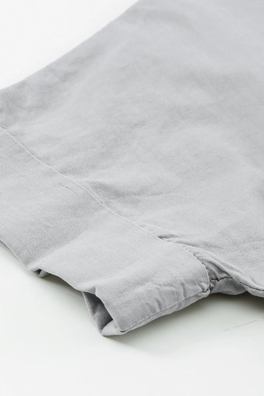Turn-down Collar Short Sleeve Denim Shirt