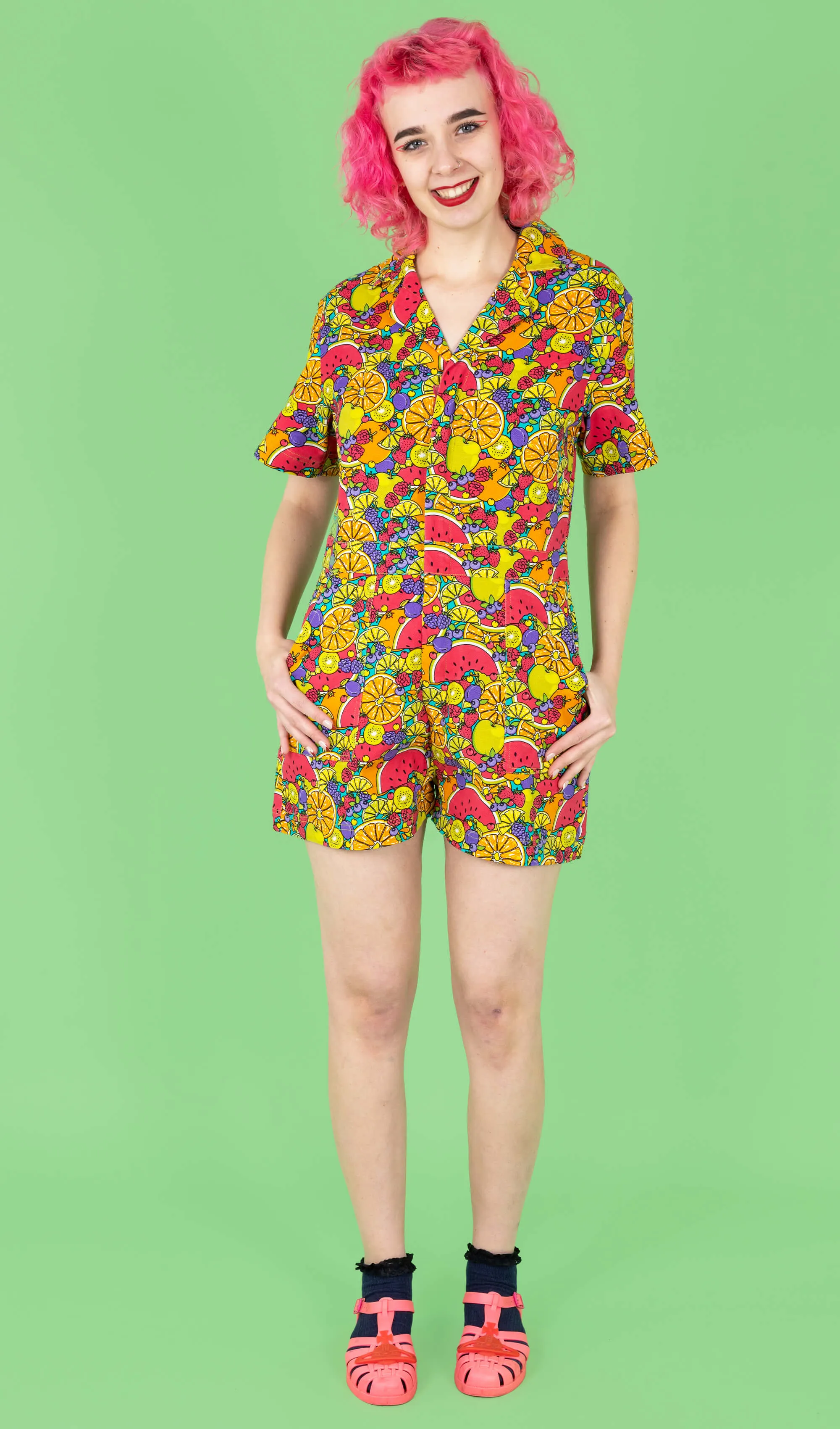 Tutti Frutti Stretch Twill Playsuit