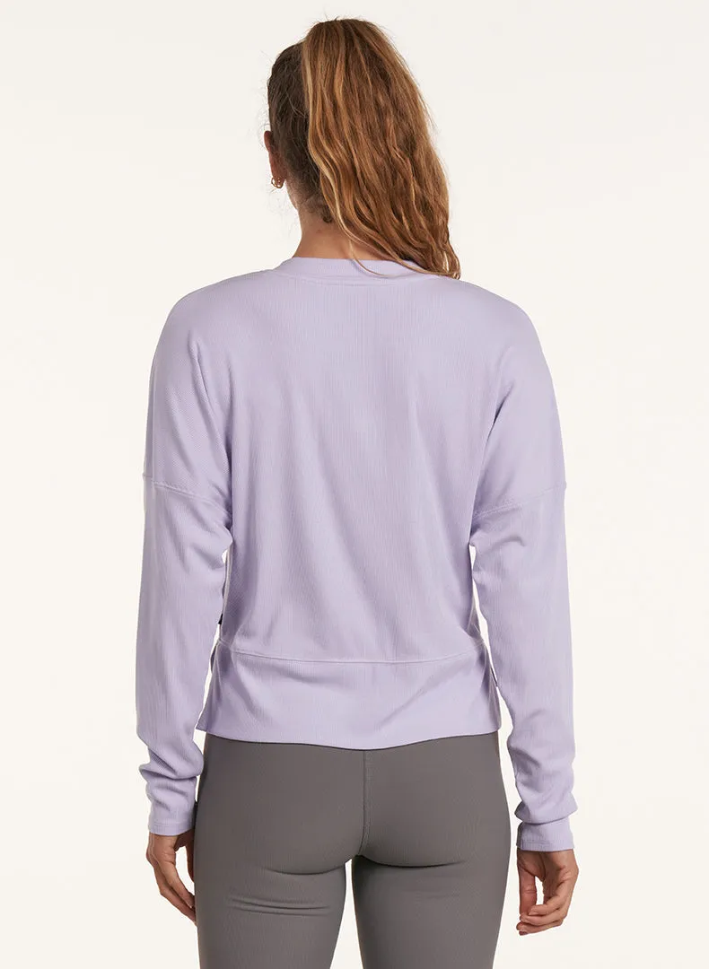 V-Neck Daily Side Slit Long Sleeve