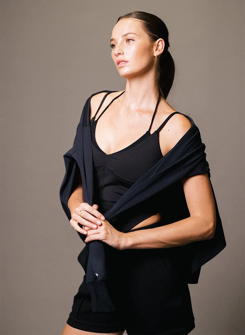 V-Neck Daily Side Slit Long Sleeve