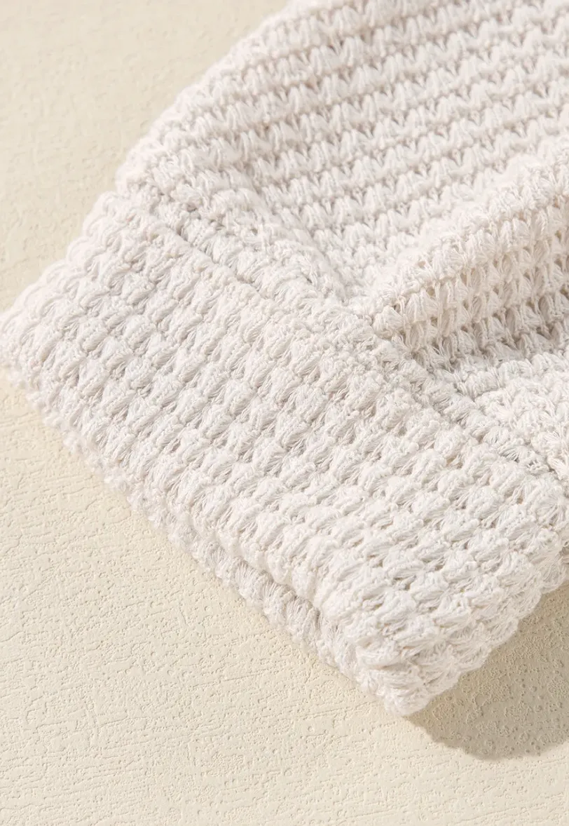 Waffle Knit Top - Pale Oat