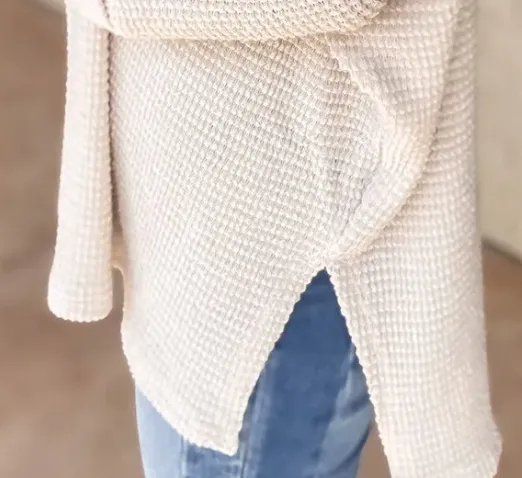 Waffle Knit Top - Pale Oat