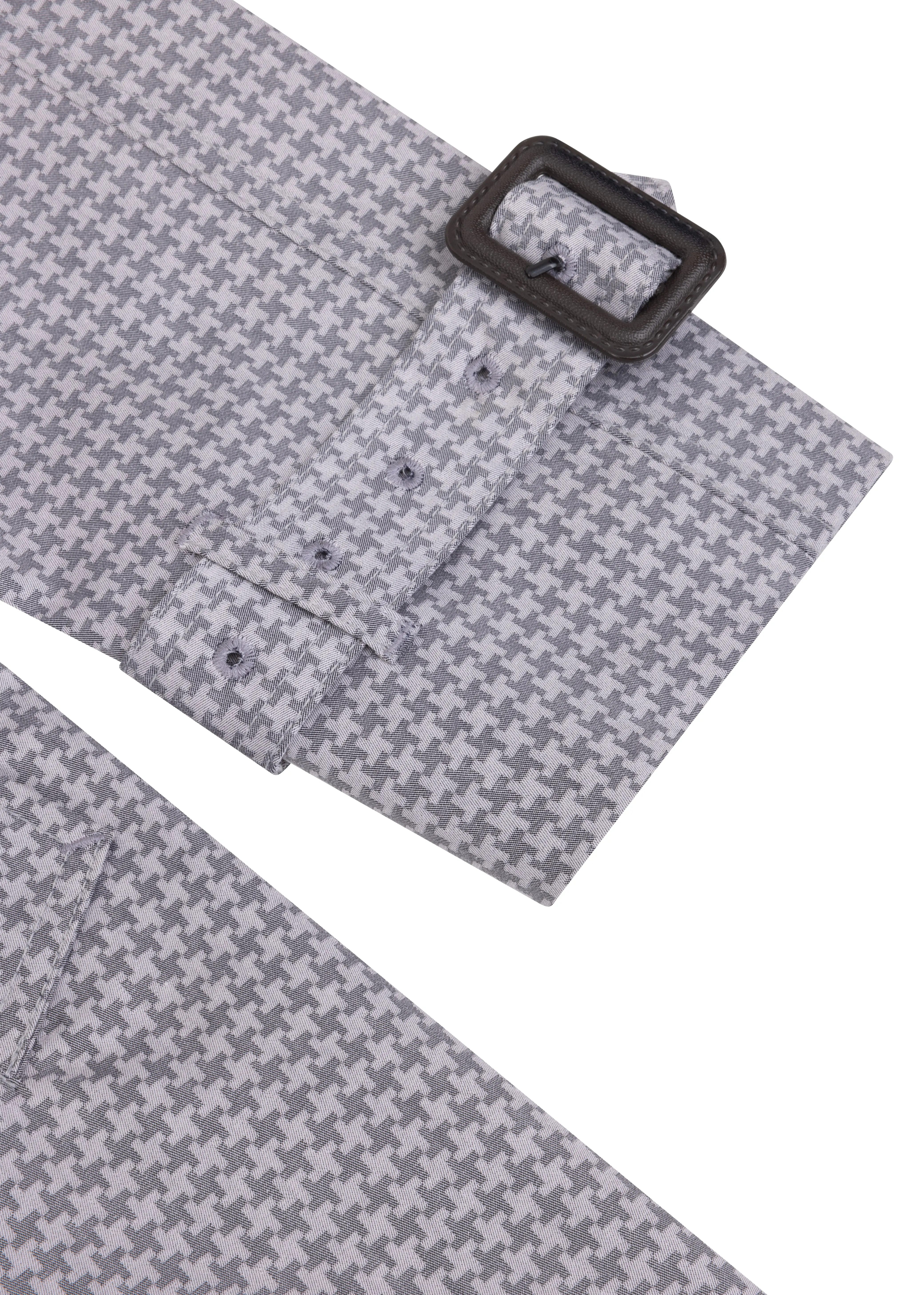 Waterproof Relaxed Fit Trenchcoat  | Gray Check