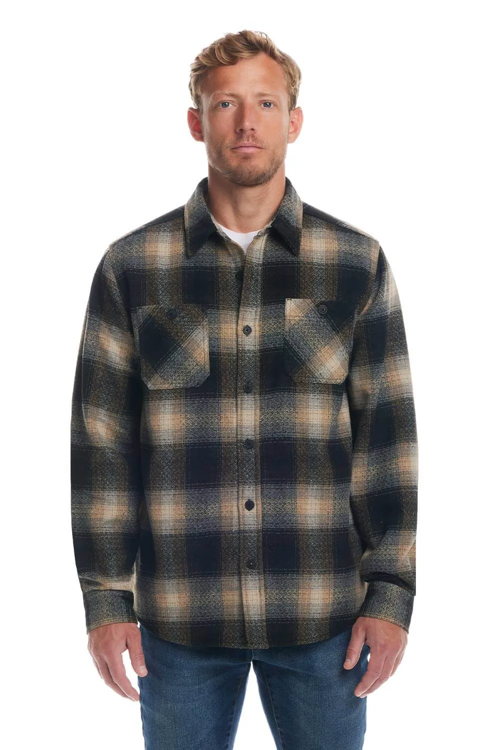 Weatherproof Vintage Brushed Lumber Jack Shirt Jacket for Men in Black | F2488137GK-BLACK