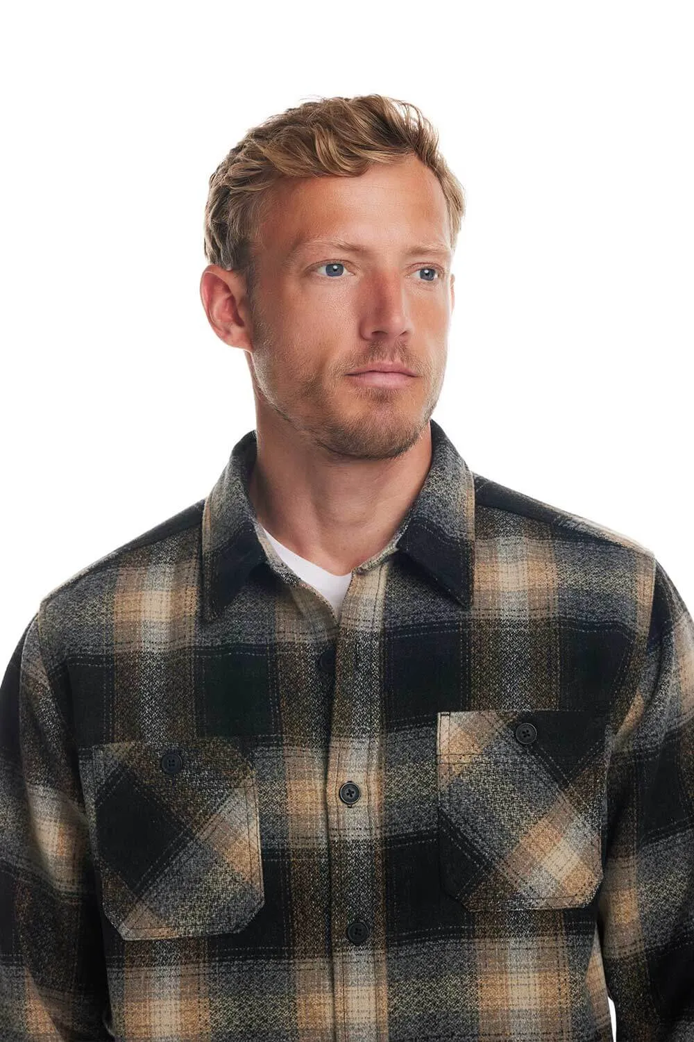 Weatherproof Vintage Brushed Lumber Jack Shirt Jacket for Men in Black | F2488137GK-BLACK