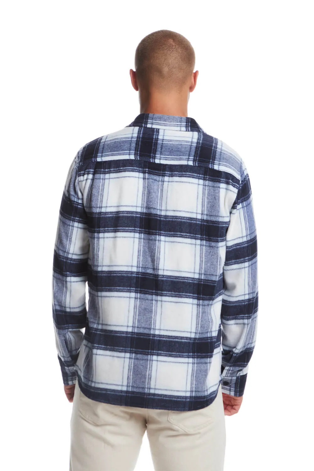 Weatherproof Vintage Brushed Shirt Jacket for Men in White Plaid | F2421091GK-WHITEPLAID