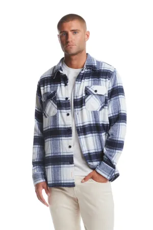Weatherproof Vintage Brushed Shirt Jacket for Men in White Plaid | F2421091GK-WHITEPLAID