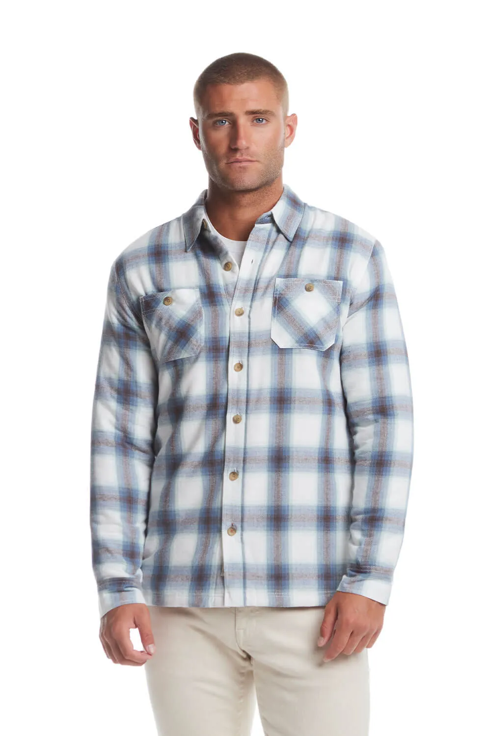Weatherproof Vintage Sherpa Lined Shirt Jacket for Men in Blue Indigo | F245441GK-BLUEINDIGO