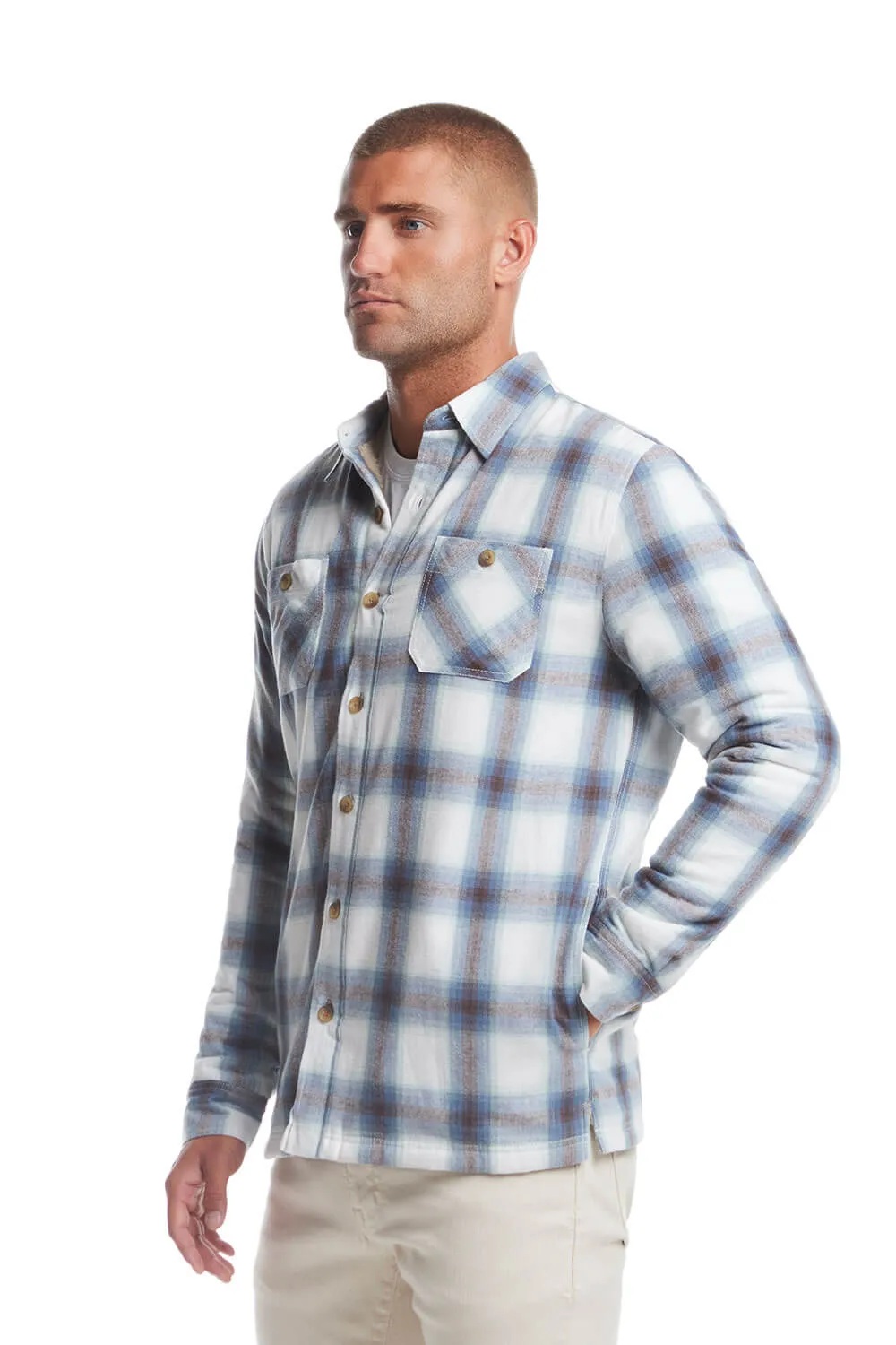 Weatherproof Vintage Sherpa Lined Shirt Jacket for Men in Blue Indigo | F245441GK-BLUEINDIGO