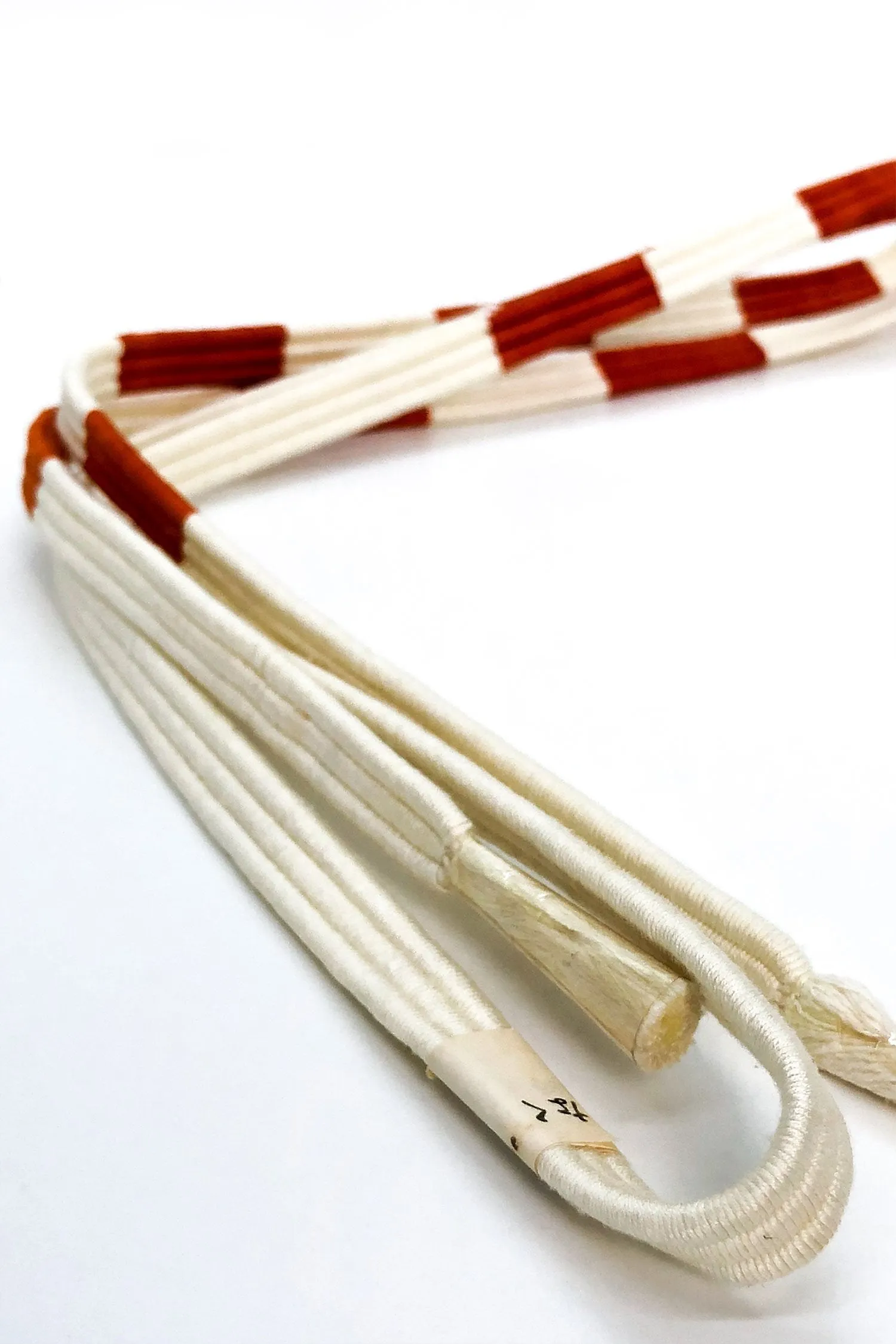 White and Brown Kimono Obi Belt
